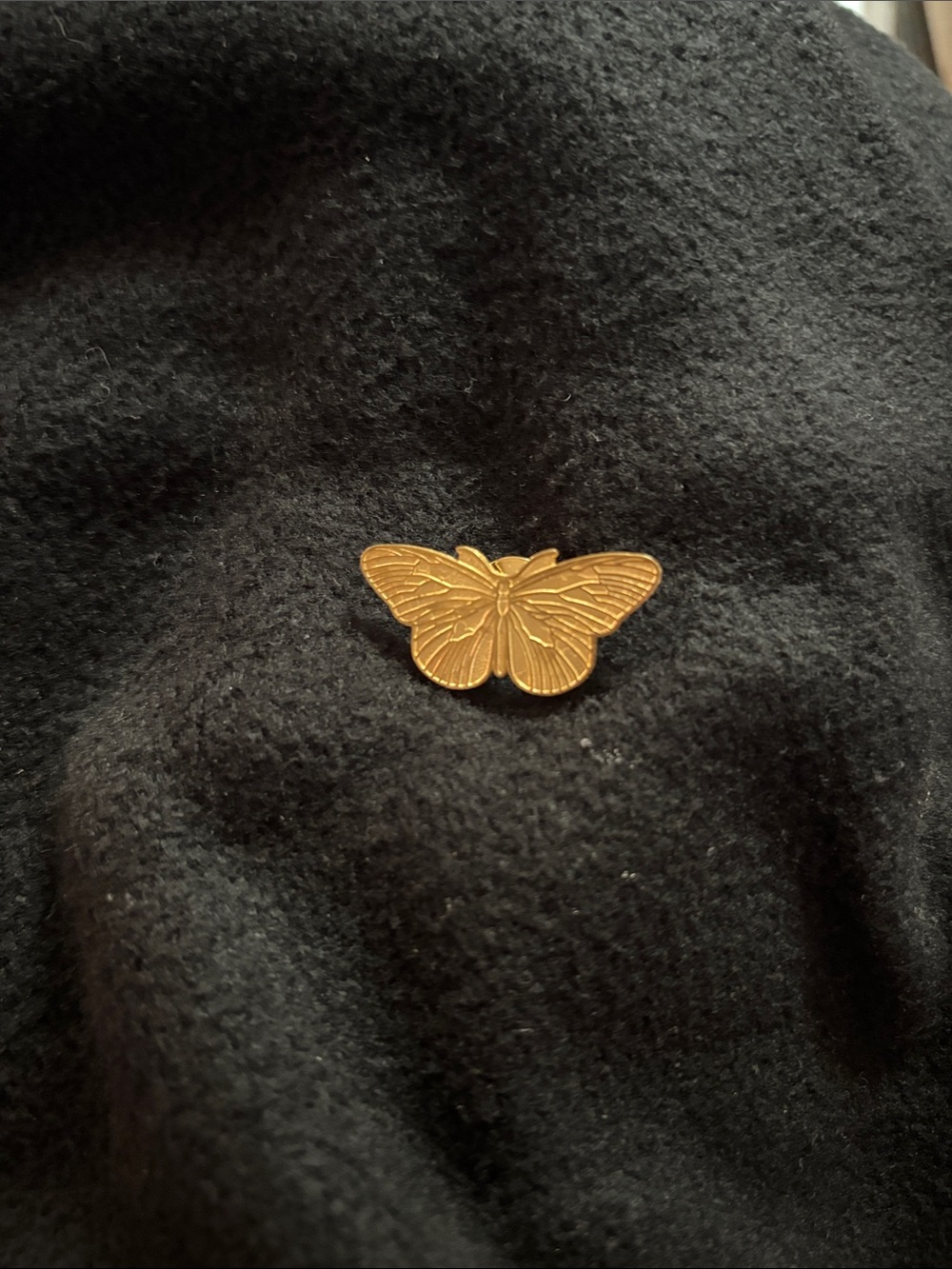 vintage Terryberry 24K gold-plated butterfly pin